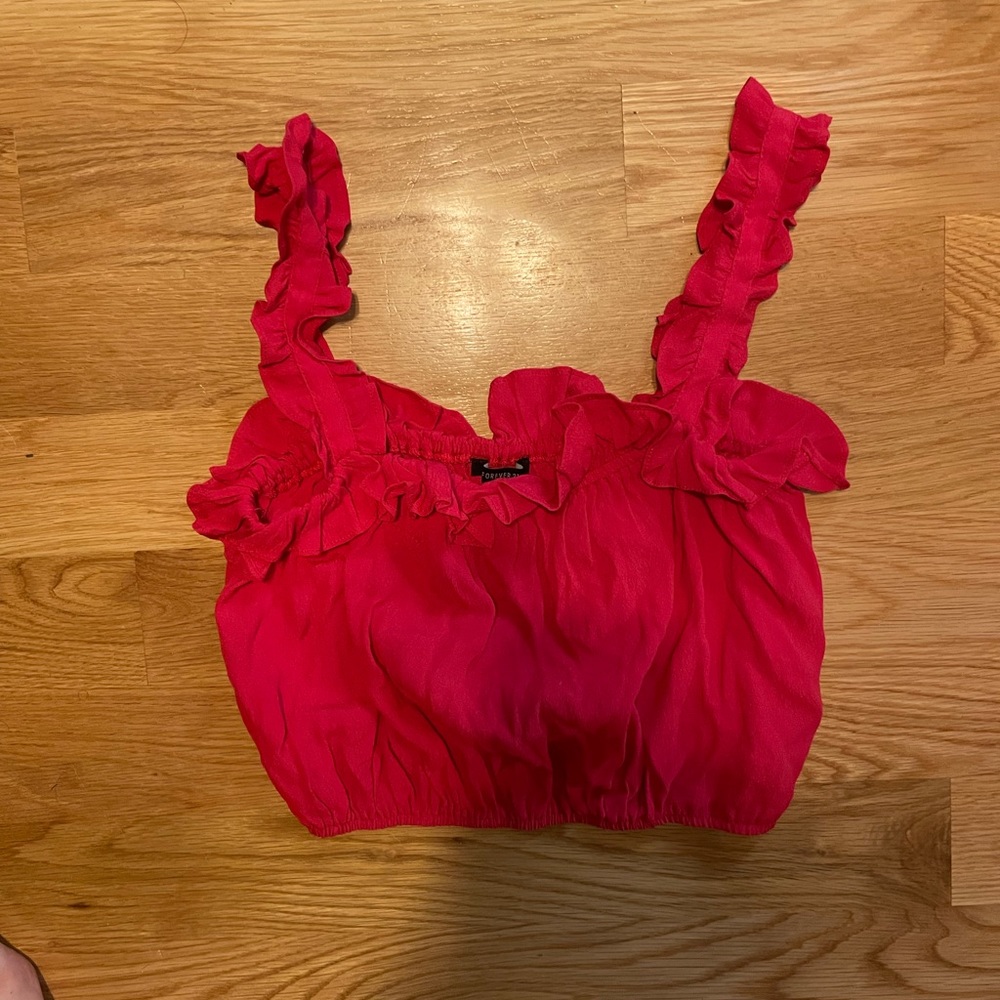 Forever 21 Red Ruffle Crop Top